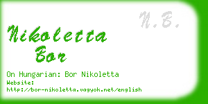 nikoletta bor business card